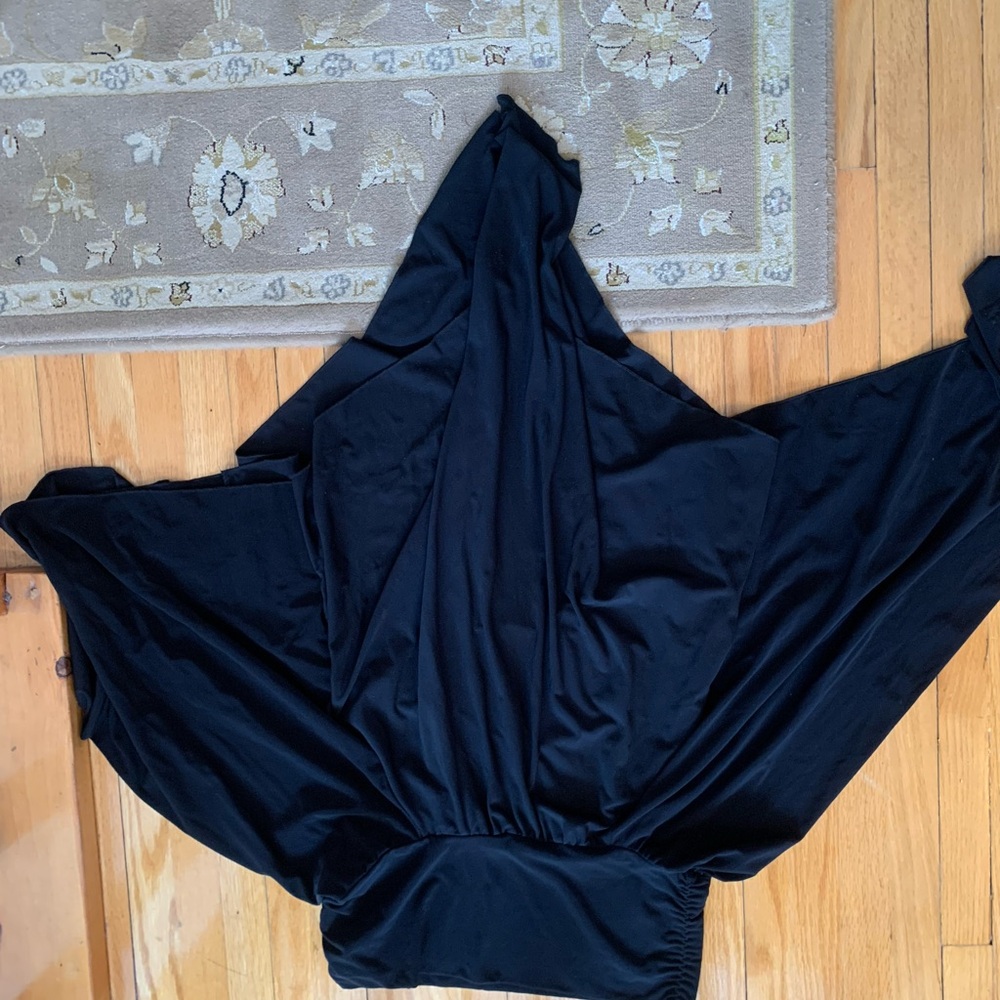 Elegant Black Latin skirt in corners , strechy everywhere